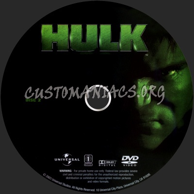 Hulk dvd label