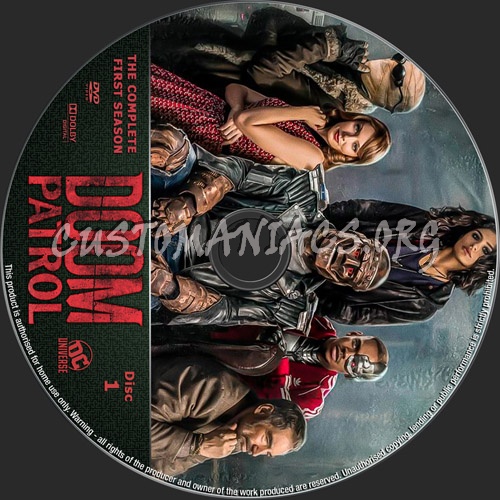 Doom Patrol Season 1 dvd label