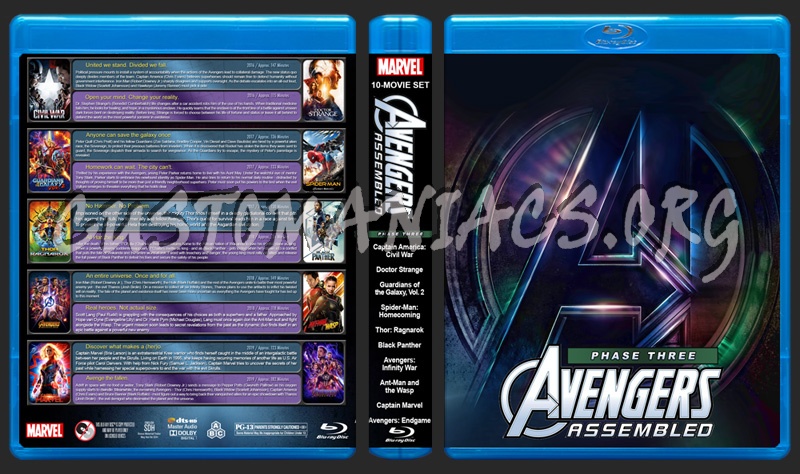 Avengers Assembled - Phase Three (10) blu-ray cover