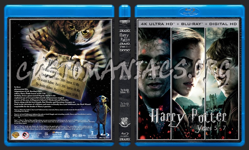 Harry Potter Years 5-7 (4K) blu-ray cover