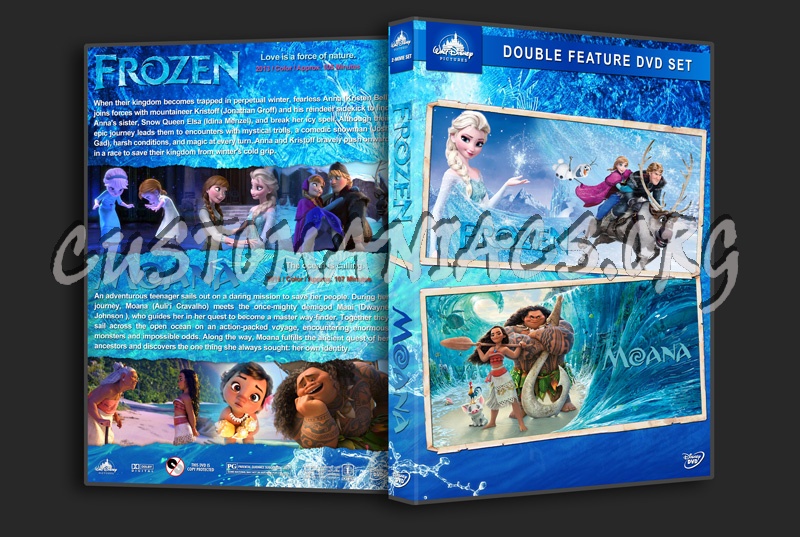 Frozen / Moana Double Feature dvd cover