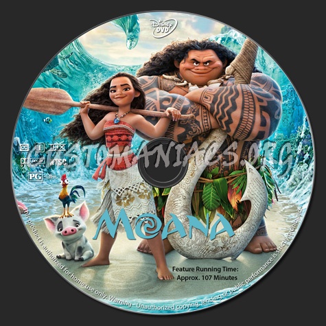 Moana dvd label