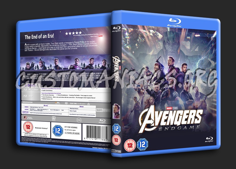 Avengers Endgame blu-ray cover