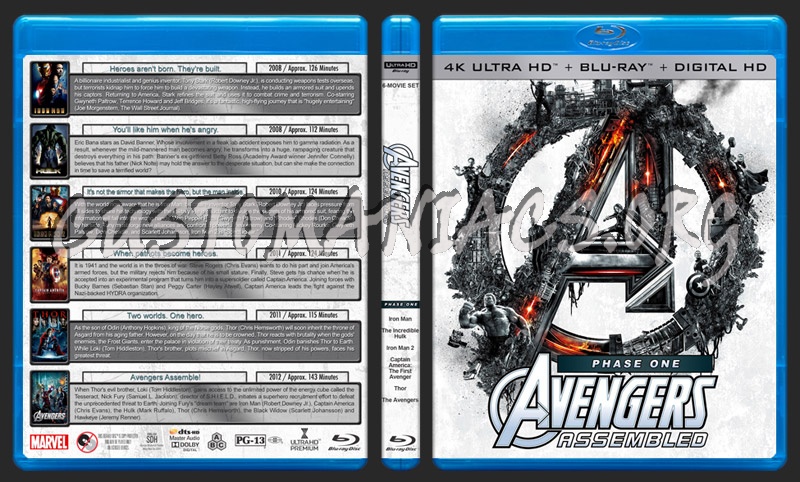 Avengers Assembled - Phase One (4KBR) blu-ray cover