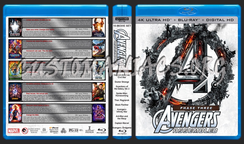 Avengers Assembled - Phase Three (4KBR) blu-ray cover
