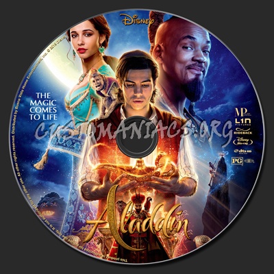 Aladdin 2019 (2D & 3D) blu-ray label