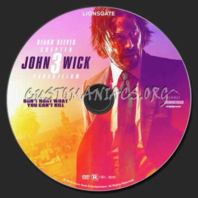 John Wick Chapter 3 - Parabellum dvd label