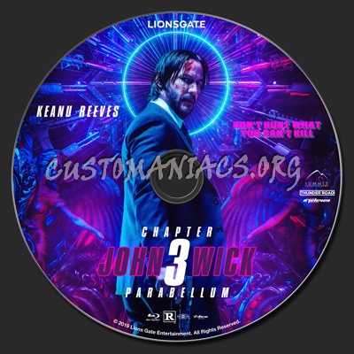 John Wick Chapter 3 - Parabellum blu-ray label