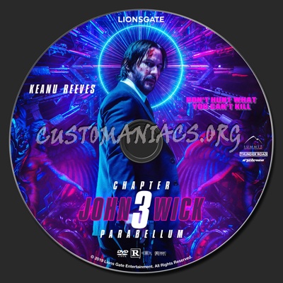 John Wick Chapter 3 - Parabellum dvd label