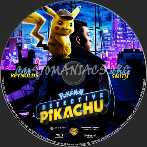 Pokemon Detective Pikachu 2019 Blu Ray Label Dvd Covers