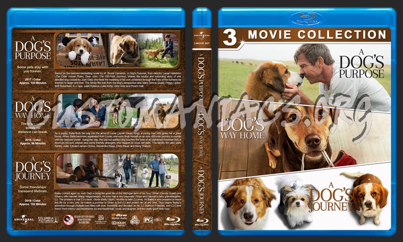 A Dogs Purpose / A Dogs Way Home / A Dogs Journey Triple Feature blu-ray cover