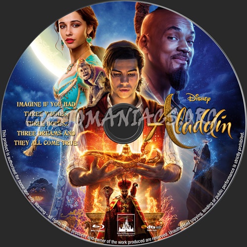 Aladdin 2019 blu ray label DVD Covers Labels by Customaniacs id 257496 free download highres blu ray label