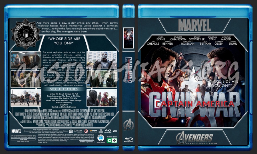 Avengers Collection - Captain America Civil War blu-ray cover