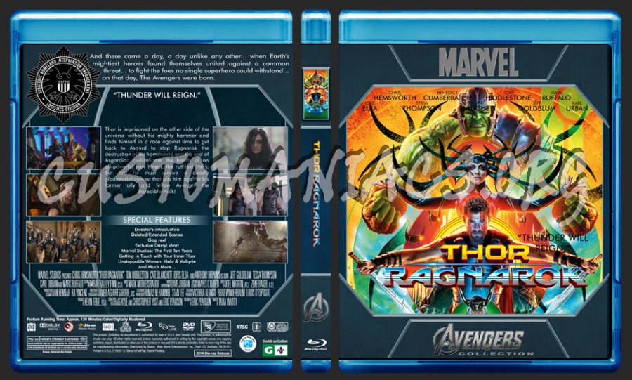 Avengers Collection - Thor Ragnarok blu-ray cover