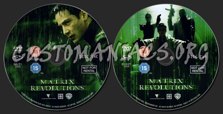The Matrix Revolutions dvd label