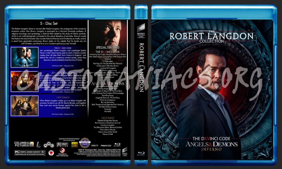 The Robert Langdon Collection (The Da Vinci Code/Angels & Demons/Inferno) blu-ray cover