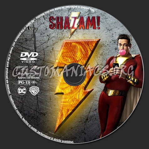 Shazam dvd label