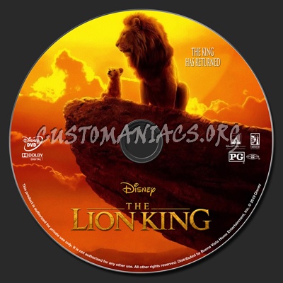 The Lion King 2019 dvd label