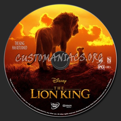 The Lion King 2019 dvd label