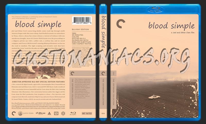 834 - Blood Simple blu-ray cover