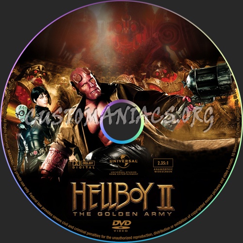 Hellboy 2 the Golden Army dvd label