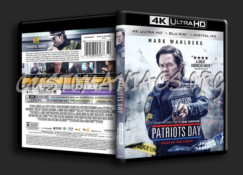 Patriots Day 4K blu-ray cover