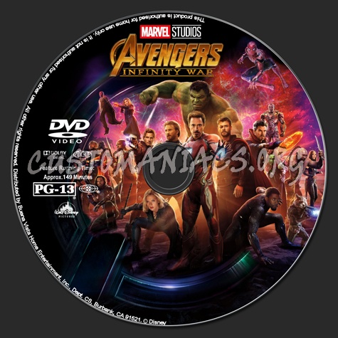 Avengers: Infinity War dvd label