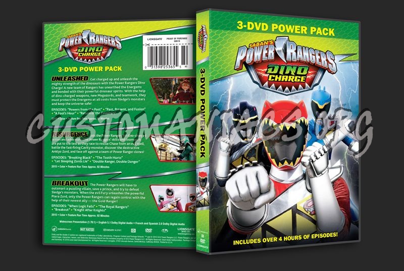 Power Rangers Dino Charge 3-DVD Power Pack dvd cover