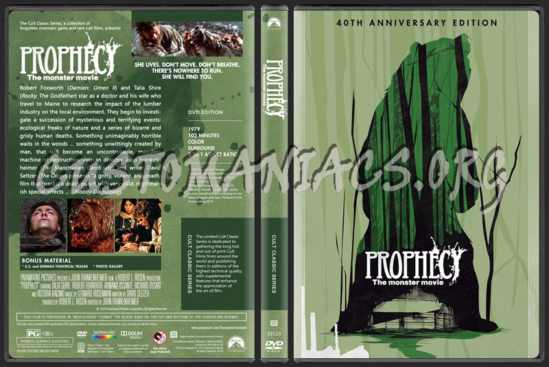 Prophecy (1979) dvd cover