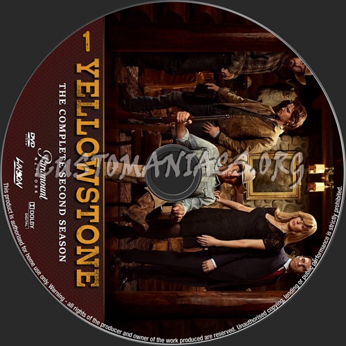 Yellowstone Season 2 dvd label
