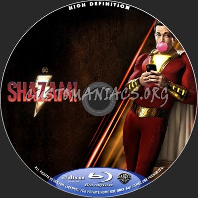 Shazam! blu-ray label