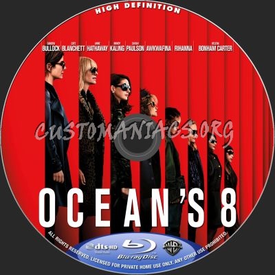 Ocean's Eight blu-ray label