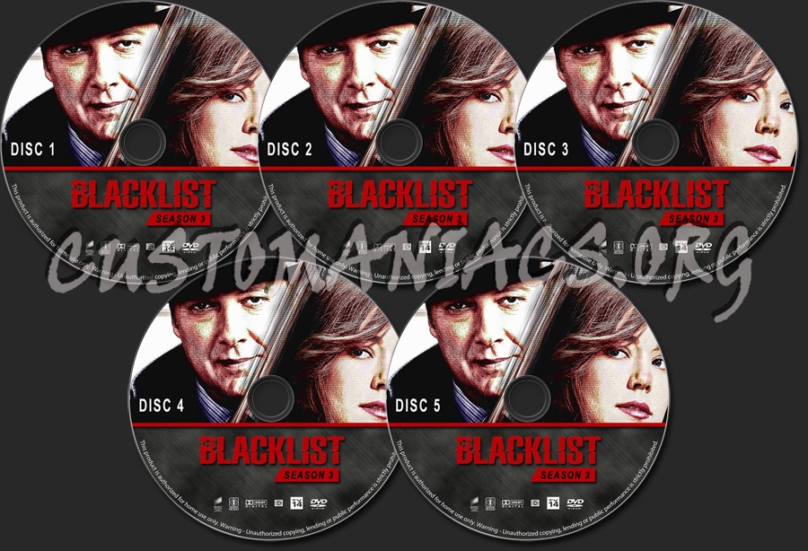 The Blacklist - Season 3 dvd label