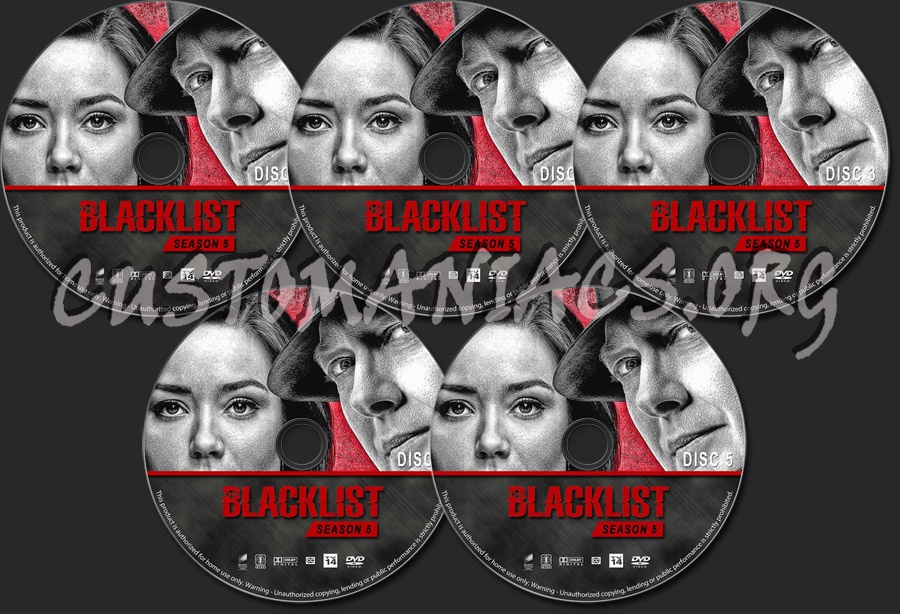 The Blacklist - Season 5 dvd label