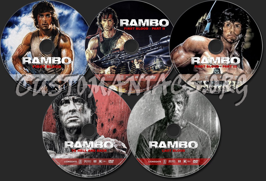 Rambo Collection (5) dvd label