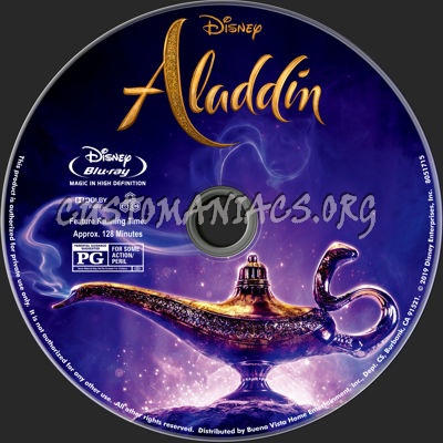 Aladdin 2019 blu-ray label