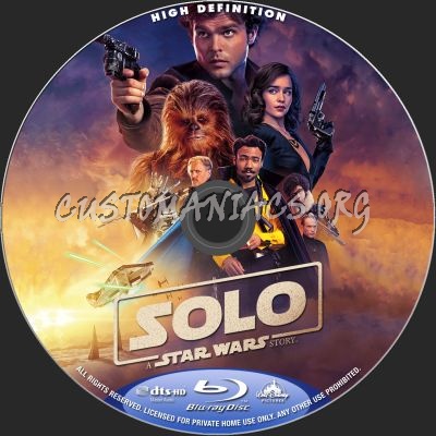 Solo - A Star Wars Story blu-ray label