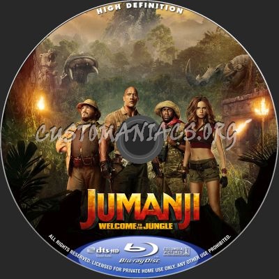 Jumanji - Welcome To The Jungle blu-ray label