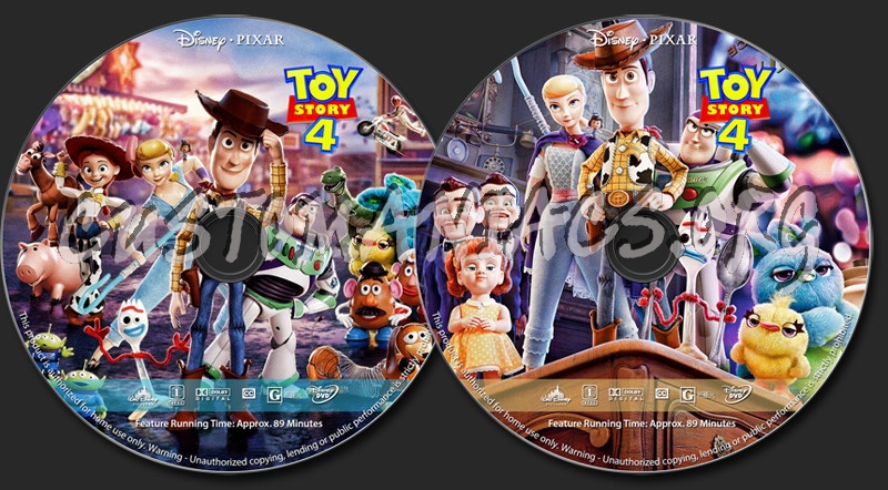 Toy Story 4 dvd label