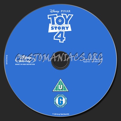 Toy Story 4 blu-ray label