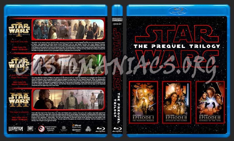 Star Wars - The Prequel Trilogy blu-ray cover