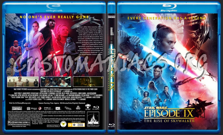 Star Wars The Rise Of Skywalker 2019 blu-ray cover