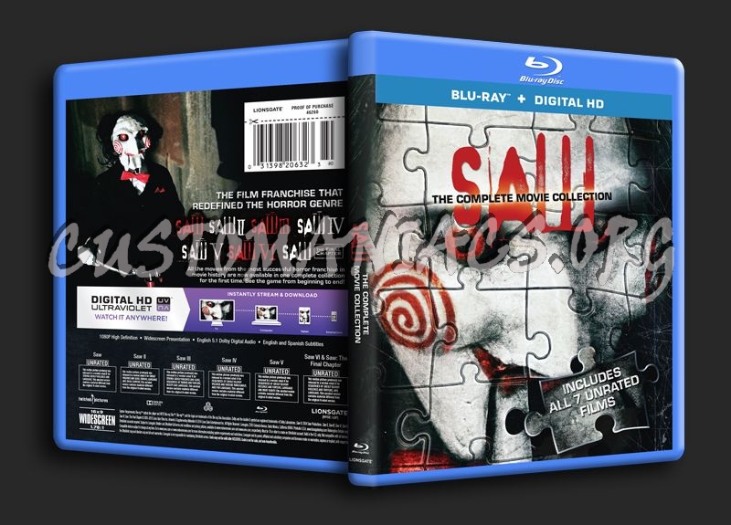 Saw the Complete Movie Collection blu-ray cover