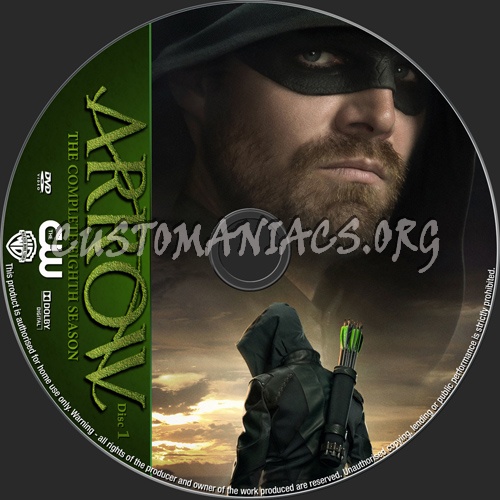 Arrow Season 8 dvd label