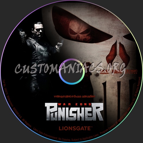 Punisher  War Zone dvd label