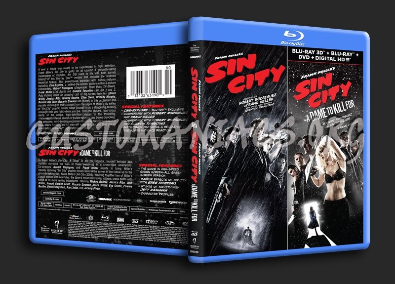 Sin City & Sin City A Dame To Kill For blu-ray cover