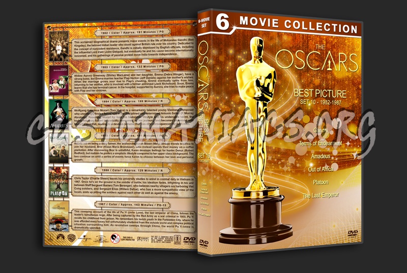 The Oscars: Best Picture - Set 10 (1982-1987) dvd cover