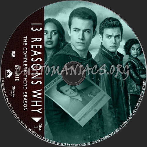 13 Reasons Why Season 3 dvd label