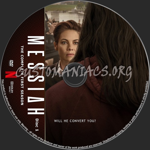 Messiah Season 1 dvd label