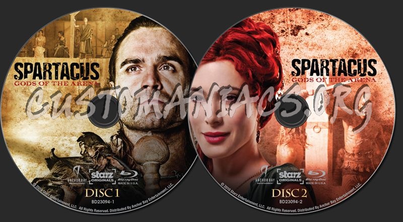 Spartacus Gods of the Arena blu-ray label